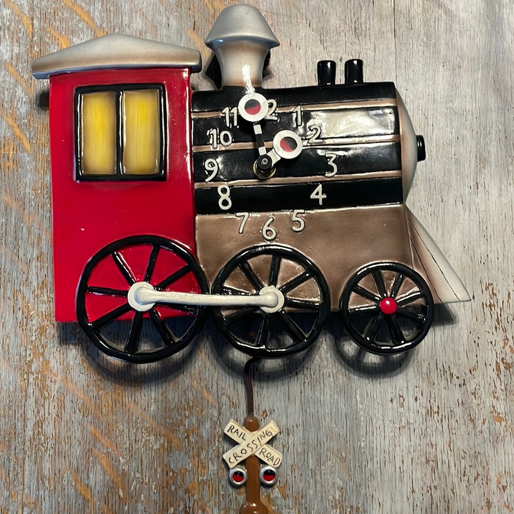 Train wall clock, brand new with original price attached